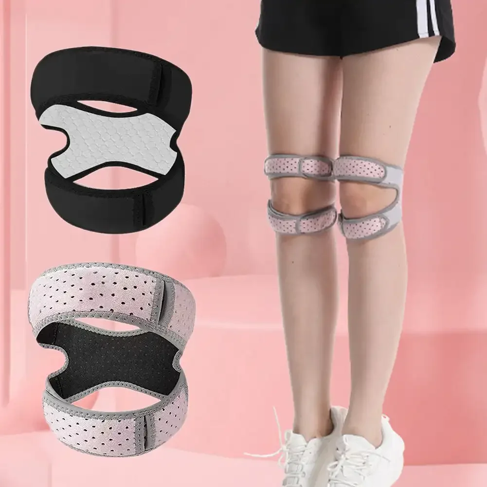 1PC Adjustable Sports Kneepad Double Patellar Knee Patella Tendon Support Strap Brace Pad Protector Open Knee Wrap Strap Band