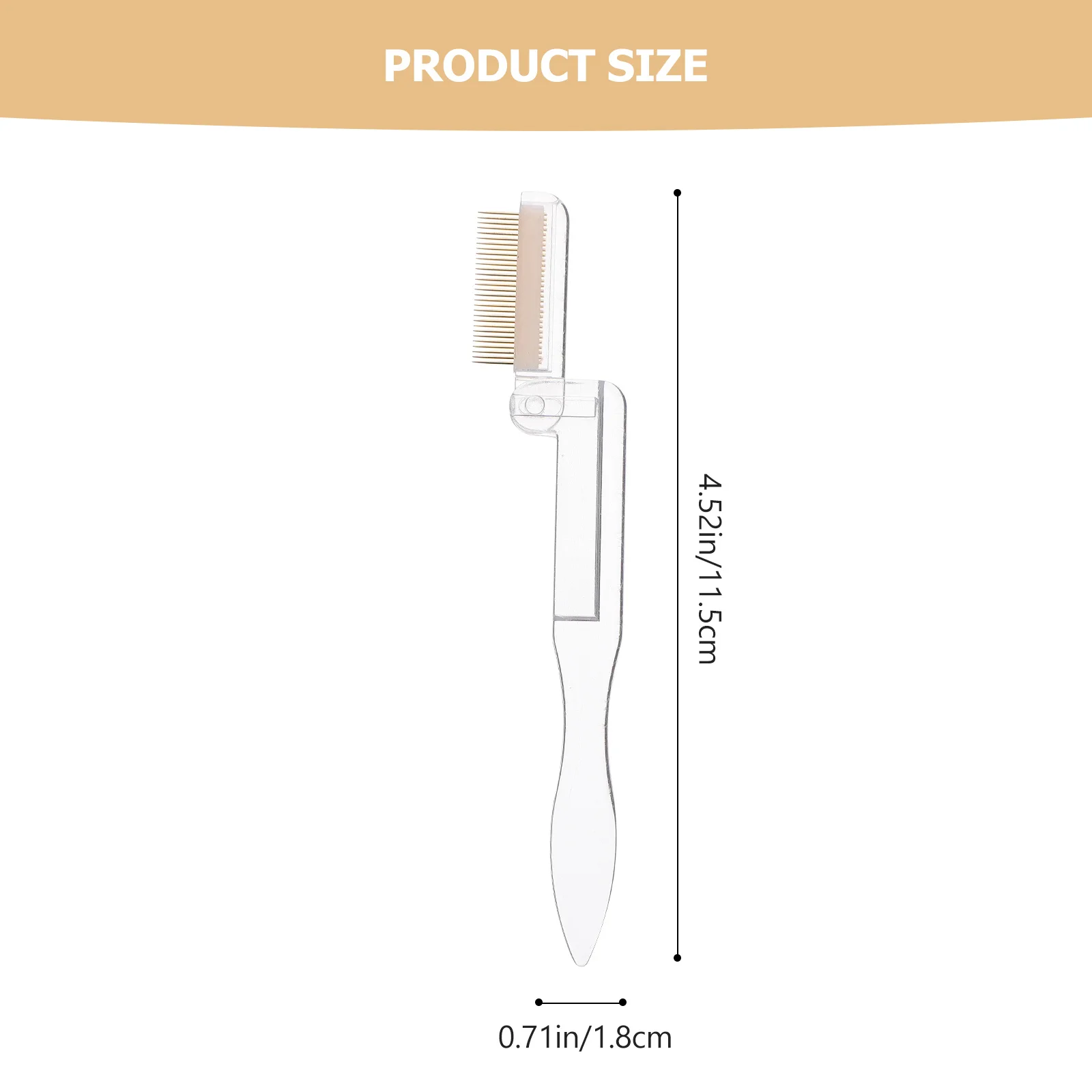 2 قطعة مشط الحاجب القابل للطي رمش مشط أداة ماكياج معدنية لرموش الحواجب المحمولة تصميم قابل للطي استخدام السفر #3