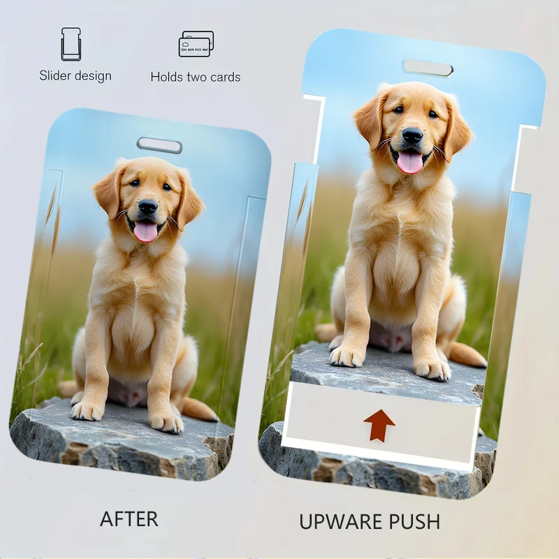 DIY الحيوانات الأليفة صور مخصصة حامل بطاقة الهوية بطاقة الائتمان وبطاقة البنك كيرينغ حالة وقائية بطاقة الهوية الطالب وبطاقة وجبة حامي