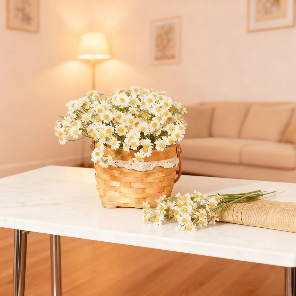 

Artificial Flowers Chrysanthemum Wedding Home Room Table Decor Outdoor Garden Wreath Bridal Bouquets Characteristic Grace Vases