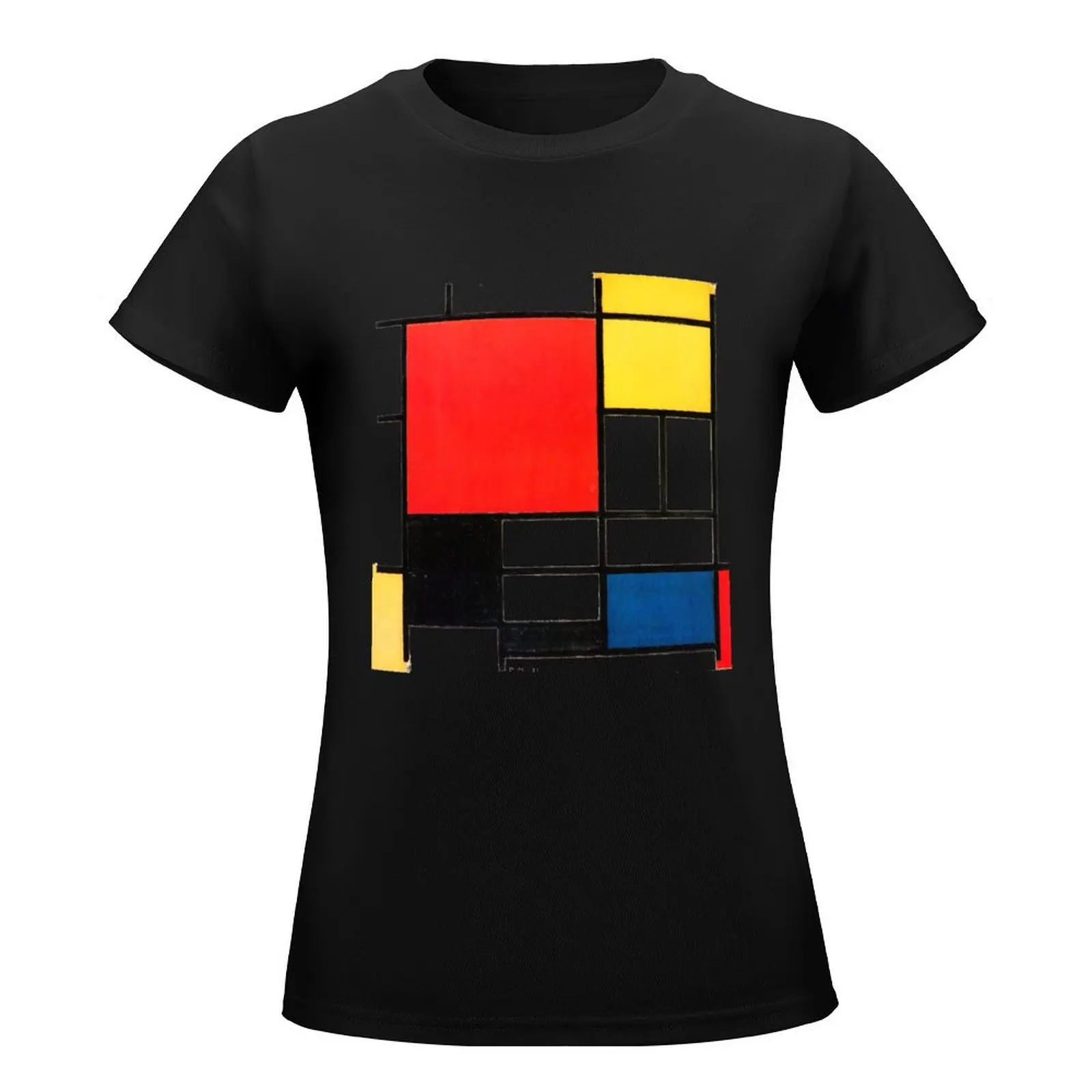 Piet Mondrian T-Shirt vintage clothes kawaii clothes anime clothes black t shirts for Women