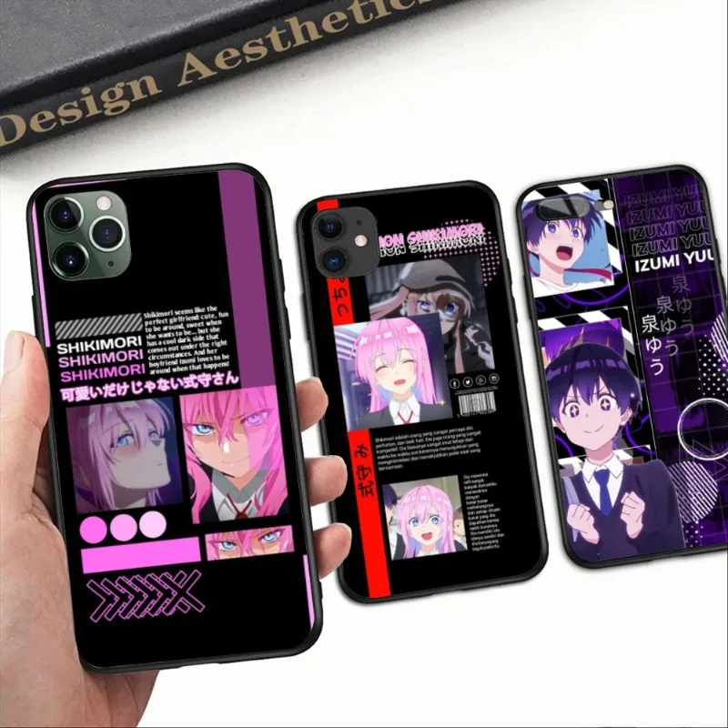 Shikimori-Funda de teléfono móvil Izumi, carcasa negra para iPhone 15, 14, 13, 12, 11, XS, X, 8, 7, 6 Plus, Mini Pro Max, SE 2022