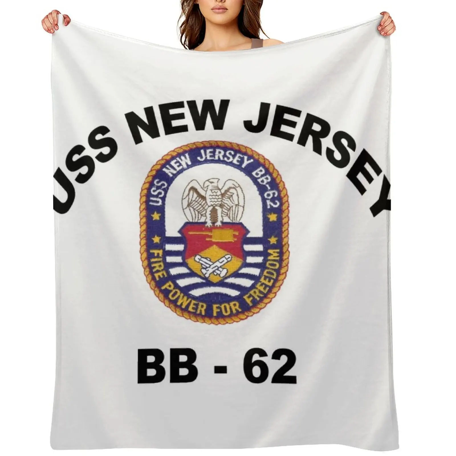 

USS New Jersey (BB-62) Crest Throw Blanket heavy to sleep For Sofa Thin Thermals For Travel cosplay anime Blankets