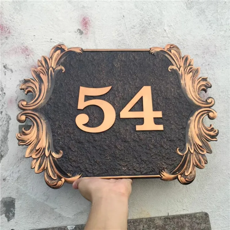 

Antique - styled Copper and Aluminum Alloy House Number Plates: Custom - made for High - end Residential Doors of Household Vill