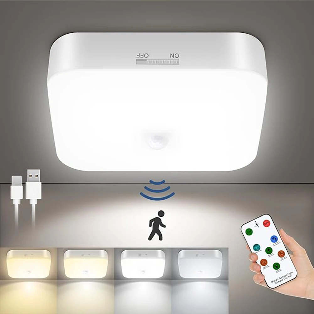 

Ceiling Lights Motion Sensor Portable installation Rechargeable Square LED Night Light For Living Room Bedroom Corridor Lighting
