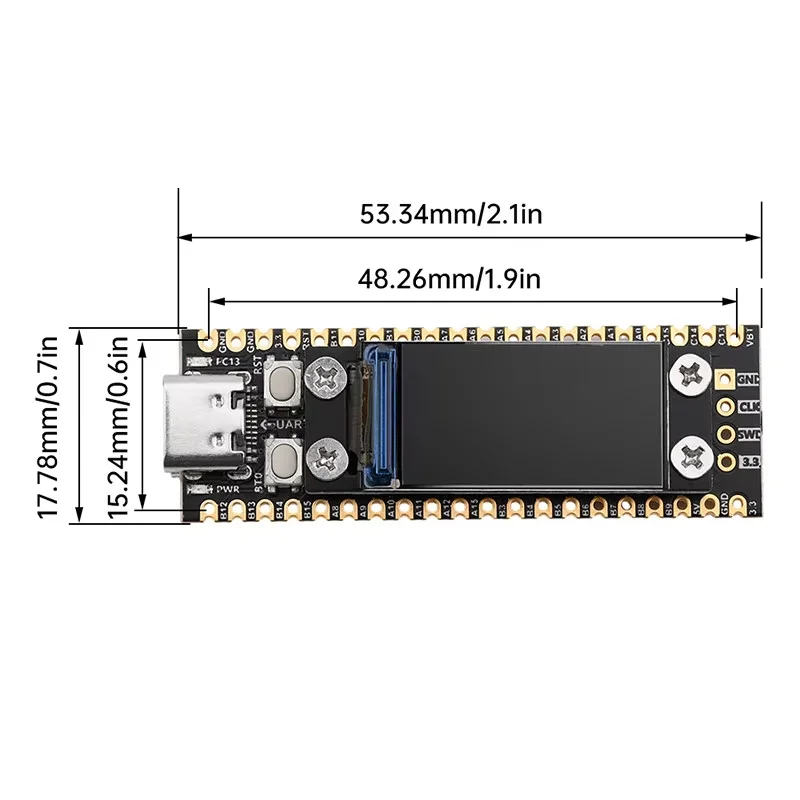 STM32F103C6T6/C8T6 minimum system board FLASH microcontroller development core board 0.96-inch LCD screen module
