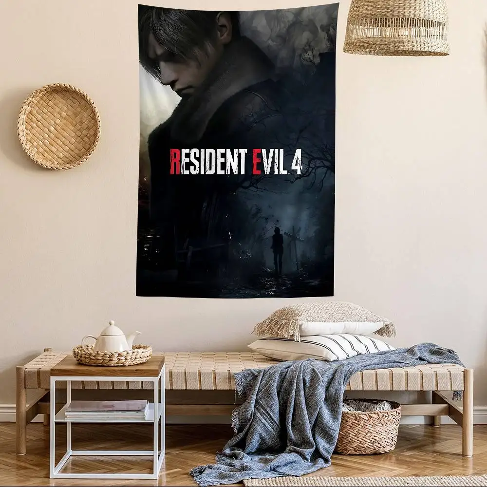 Game Leon Scott Kennedy Printed Large Wall Tapestry Art Science Fiction Room Home Decor Decor Blanket