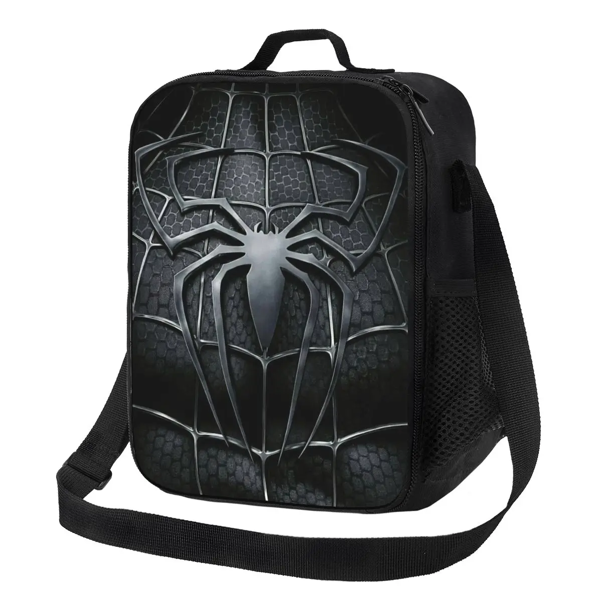 Spider Web Insulated Lunch Bag for Camping Travel Leakproof Thermal Cooler Lunch Box Women Kids