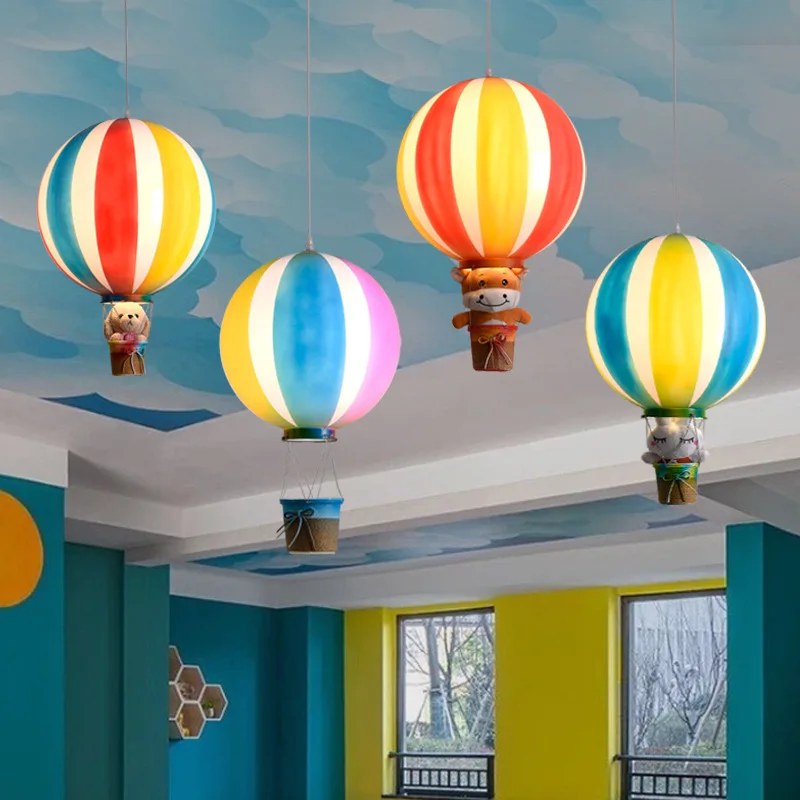 Nordic Hot Air Balloon Pendant Lamp Modern Restaurant Amusement Park Decoration Chandelier Color Children Kindergarten Luster