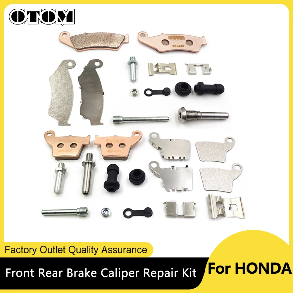 OTOM Motorcycle Front Rear Brake Caliper Repair Kit Guide Pin Spring Insulation Pads For Nissin HONDA CR125R CR250R CRF250X 450R