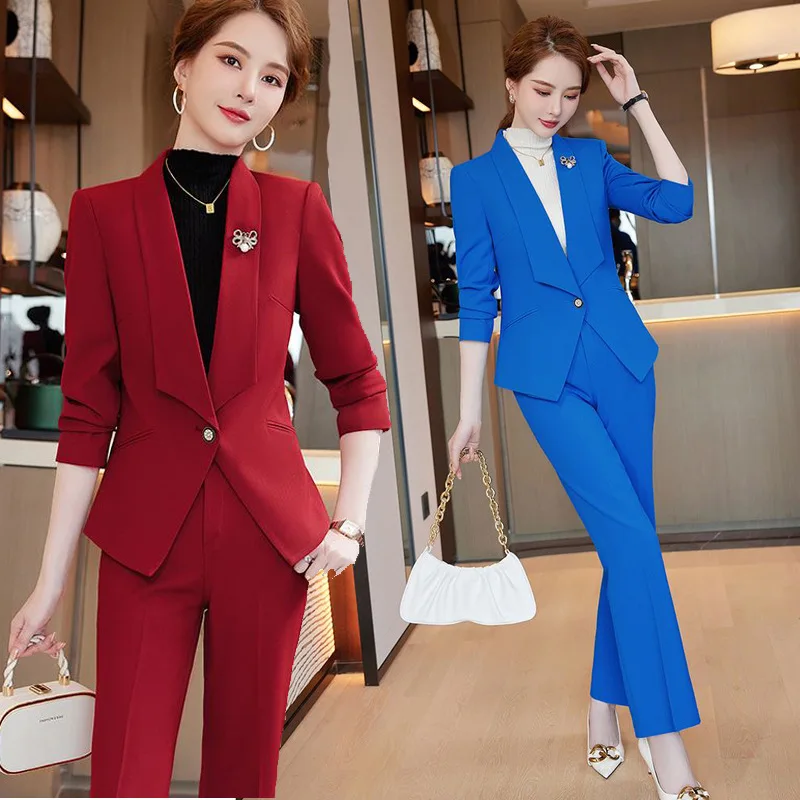 

Red Suit Jacket Women's High-Grade Business Wear Temperament Goddess Formal Wear Host Fashion Small Suit