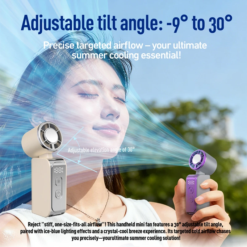 Lenovo 199 Handheld Fan Cooling Ice Cooler High Speed Turbo Jet Fan Rechargeable USB Brushless Motor For Office Outdoor Travel