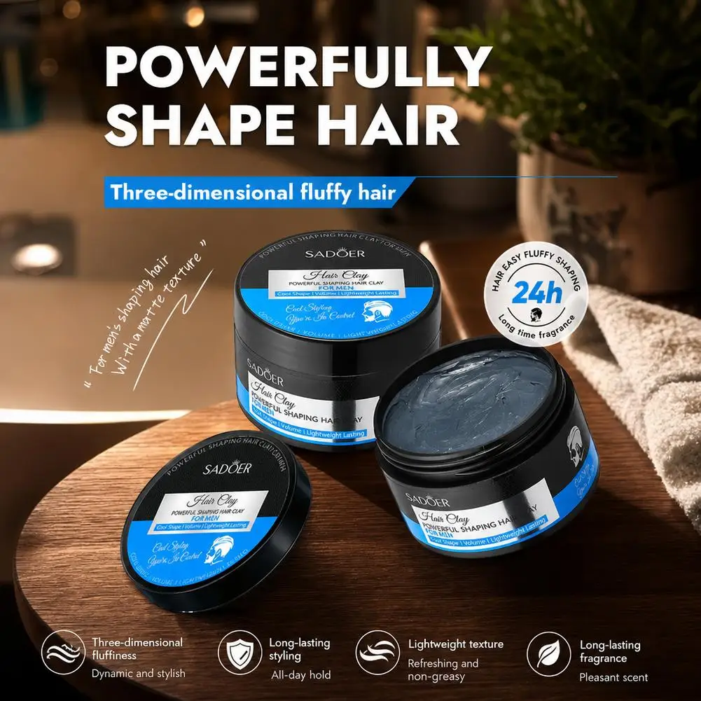 Men's Hair Styling Clay Strong Hold Matte Finish Hair Wax Long Lasting Volume Shaping Cream For Men Hair Grooming view 4
