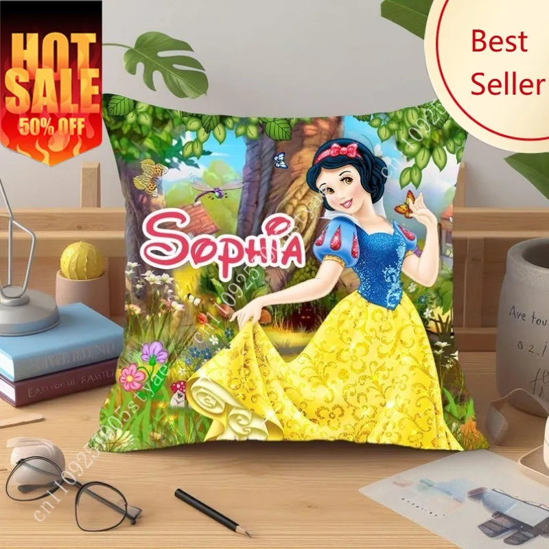 

Snow White Princess Pillowcase Disney Cartoon Pillow Case Soft Sofa Bed Child Holiday Party Boy Girl Gifts Custom Pillow Cover