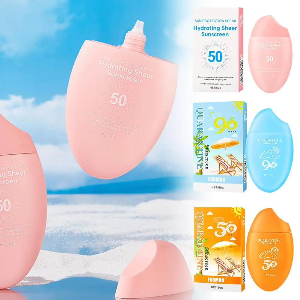 Tabir surya Spf50 + krim Losion isolasi penyegar Kontrol Minyak Tabir Surya efektif mengisolasi sinar Uv untuk wajah dan Bo N3f3