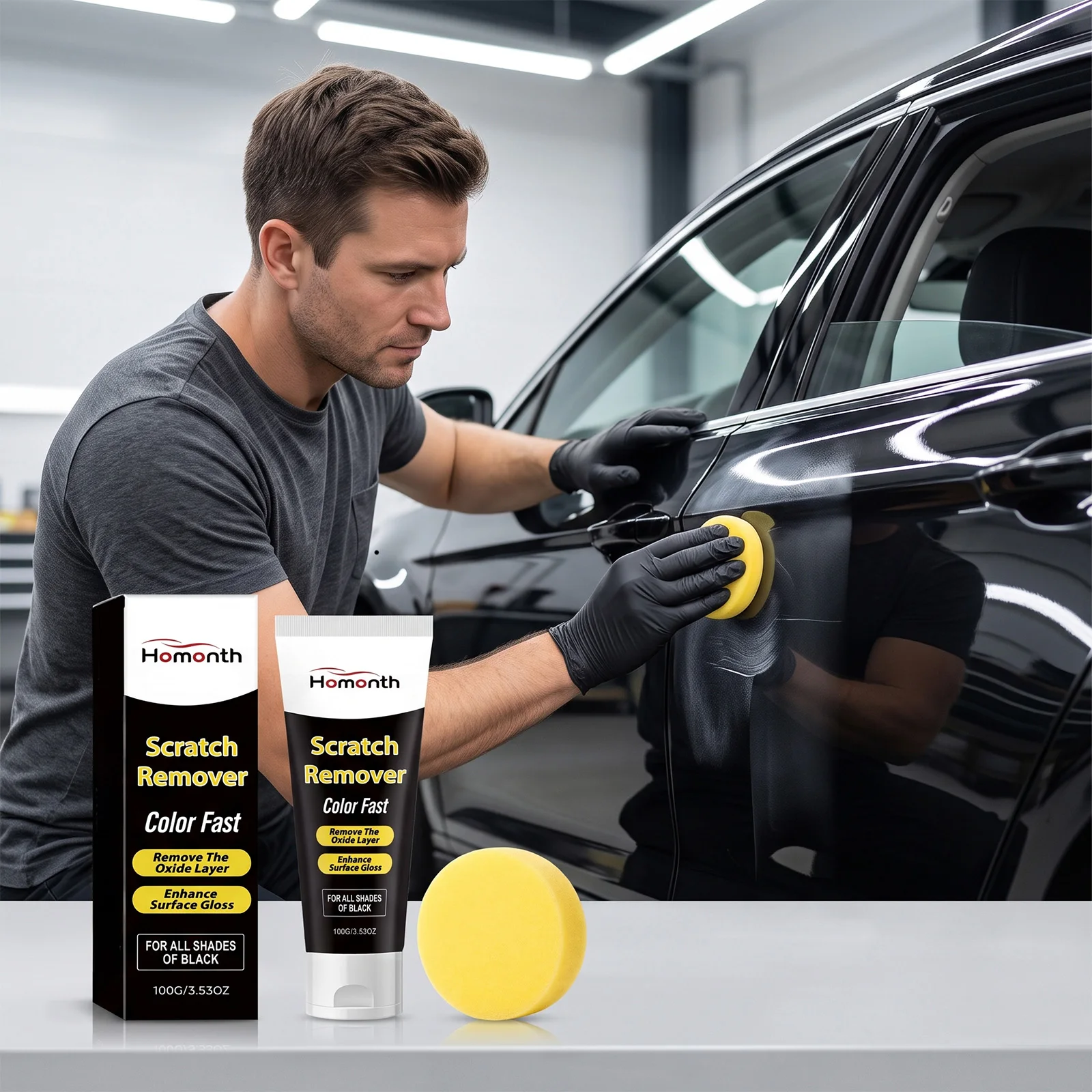 Car Scratch Kit for Reducing Shallow Scratches and Improving Paint Gloss, Compatible with Original Car Paint Self Polishing Kit
