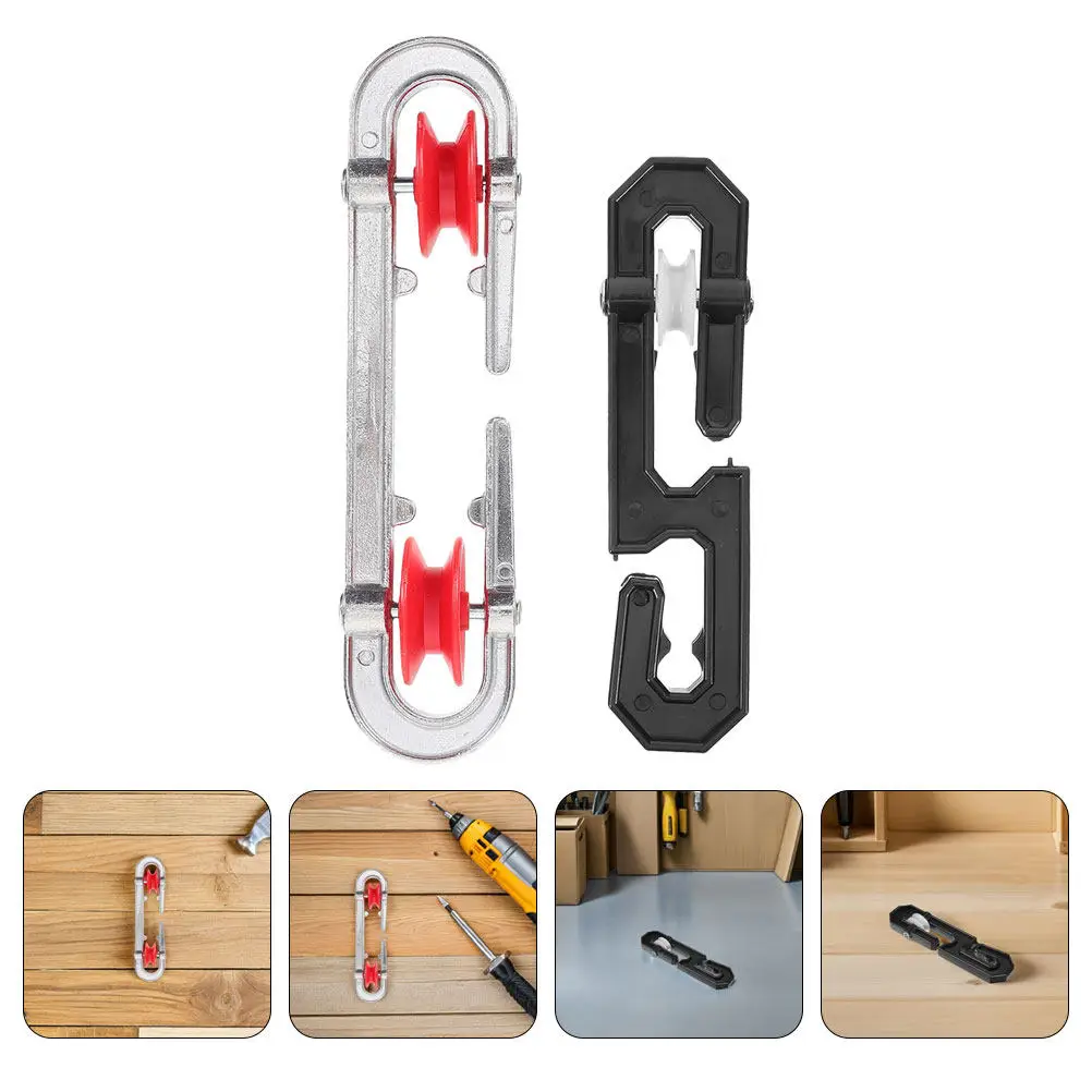 2Pcs Clothesline Separator S-Shaped Pulley System Aluminum Plastic Smooth Roller Spreader for Outdoor Laundry Clothes Drying