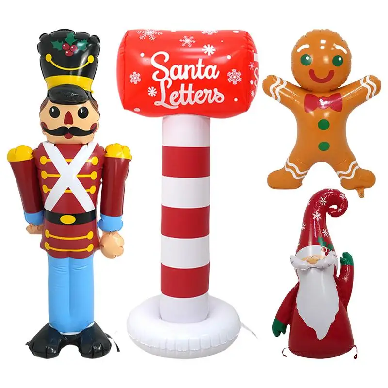 Natale gonfiabili Gingerbread Indoor Decor Blow Up Christmas Gnome Christmas Inflatables Home Decor per le vacanze di natale