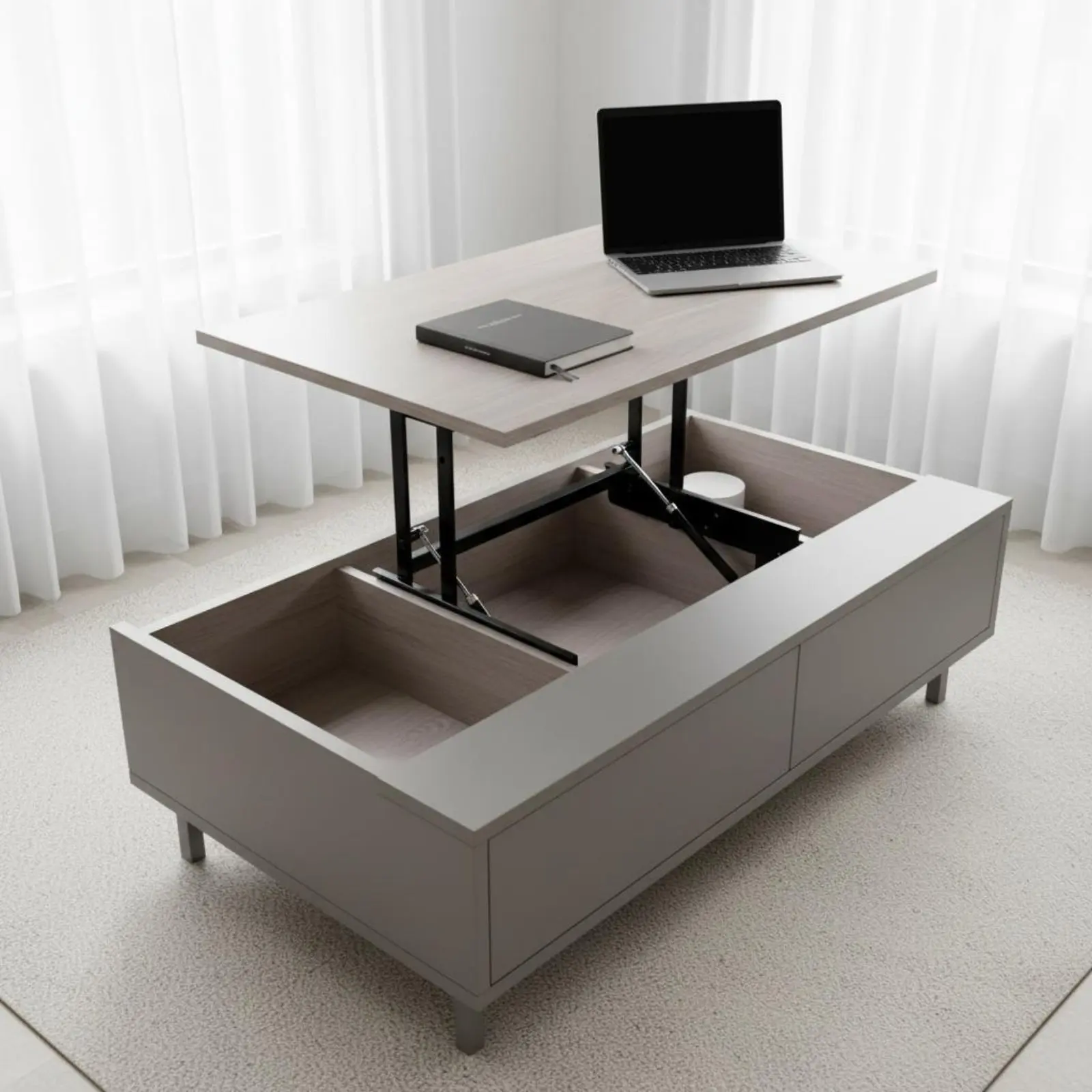 Coffee Table Elevate Mechanism Effortless Function Hydraulic Table Lifting Frame Gas Gas Strut Folding Hinge Easy Installation