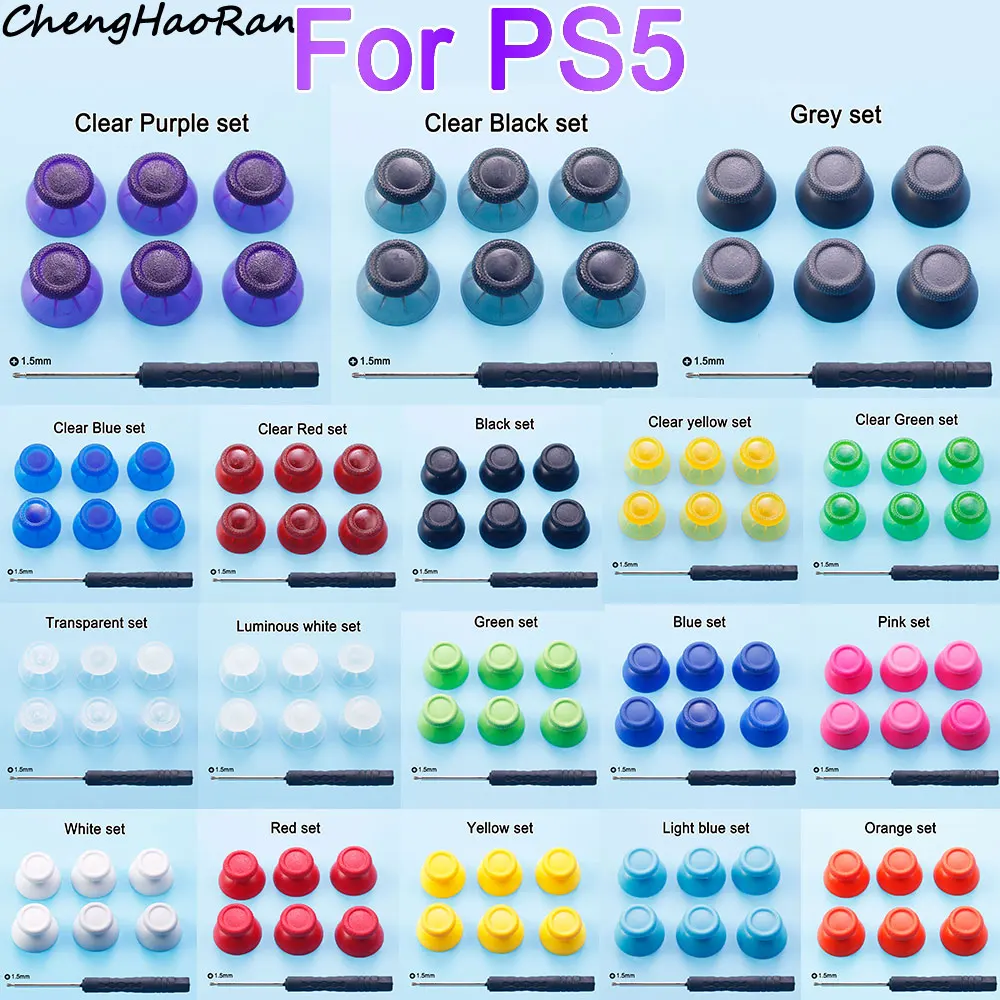 Capuchon de poignée de pouce pour PS5 PlayStation 5, couvercle de manette analogique 3D, bouton de contrôleur, accessoire de remplacement, 1 jeu