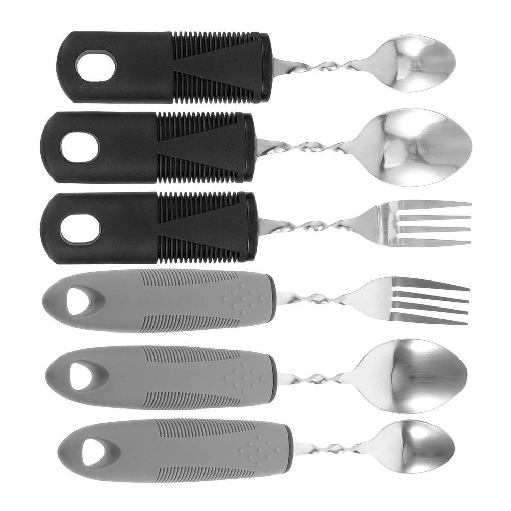 

6 Pcs Serving Utensils Anti-shake Tableware Adaptive Cutlery Chopsticks Set for Disabled Adults Eating Drinking Hands Child