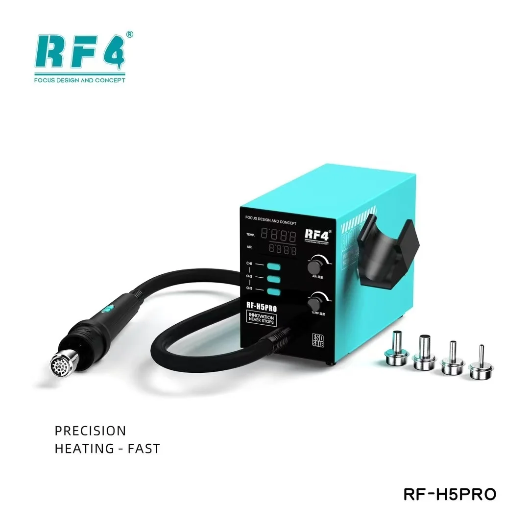 

RF-H5PRO Hot Air Gun Desoldering Stand,Handle Buttons Used Rapid Temperature Adjustment.Easy Disassembly,Soldering BGA Chips