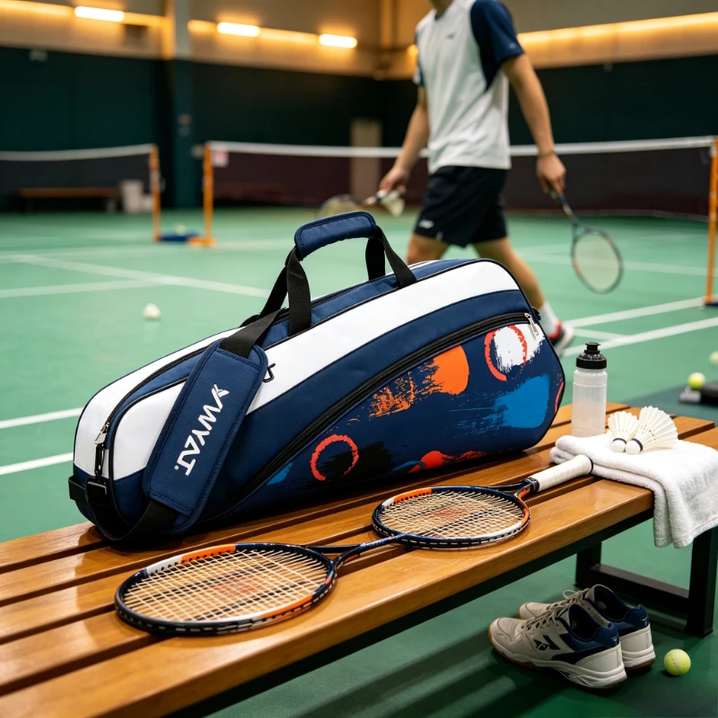 Unisex Shoulder Badminton Backpack Holds 3 Rackets, Thickened Large Capacity Tennis Racket Pouch, Sturdy Durable Sports Bag