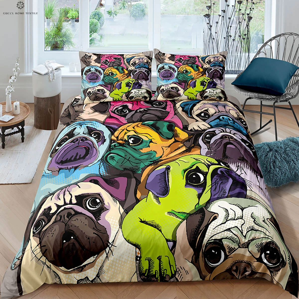 

Cartoon Dog Animal 3D Printing Quilt Cover Polyester Bedding Set Duvet Cover Pillowcase Kids Gift 3 Pieces