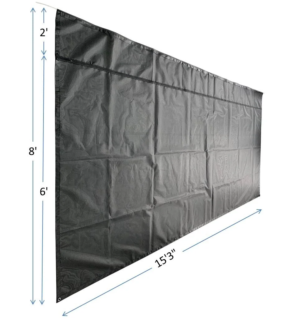 

8'X15'3" Zip Blocker Mesh Screen Sunshade Front RV Awning Sunscreen Shade Cloth