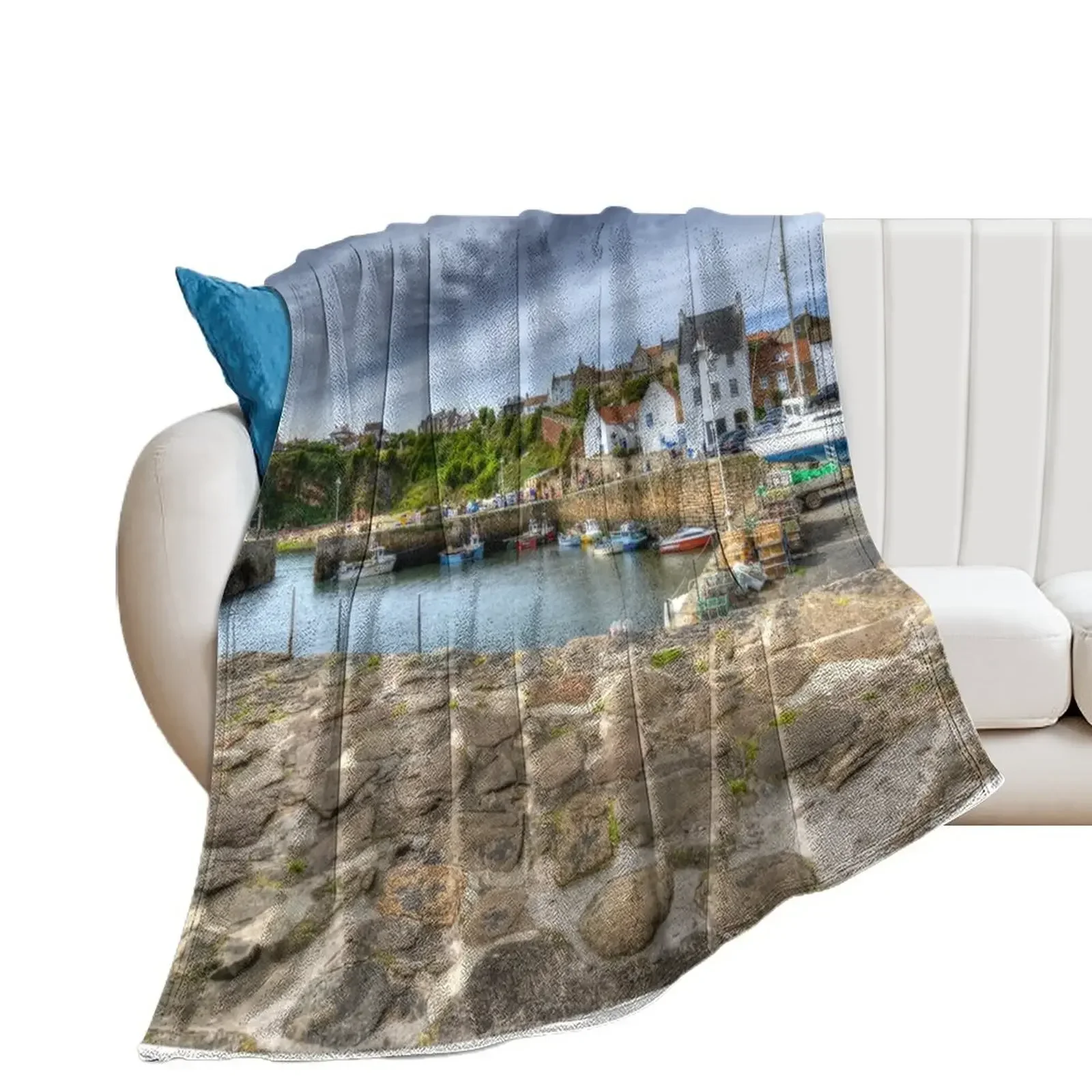 

Crail Harbour Fife Scotland Throw Blanket Bed Fashion Sofas Luxury Designer Blankets