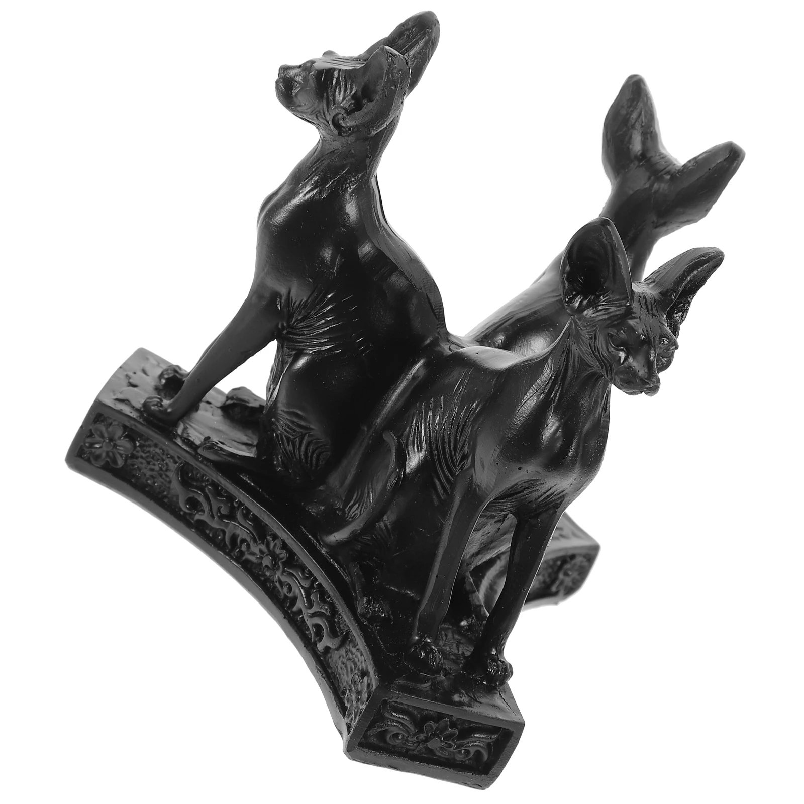 

Resin Egyptian Cat Statue Crystal Ball Holder Beautiful Craftsmanship Perfect for Hotels Bars Homes Coffee Shops