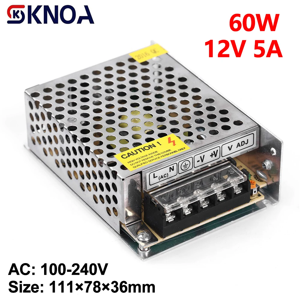 5A 12V Netzteil 60W AC/DC Spannungswandler Universal geregeltes Schaltnetzteil für LED-Netzteil geregelter Schalter