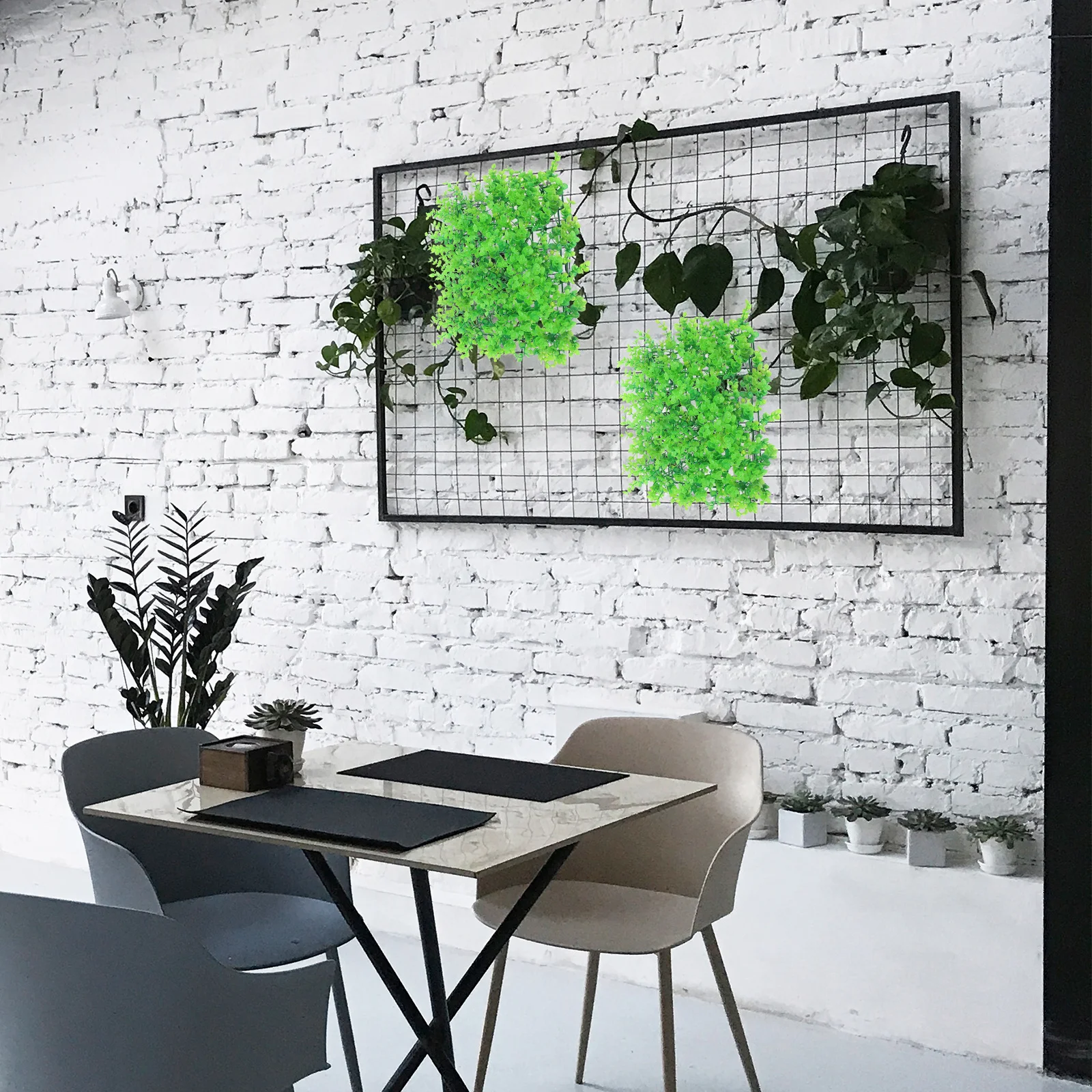 

2pcs Artificial Grass Wall Panel Lifelike Greenery Decor For Indoor Outdoor Use Fake Hedge Privacy Screen Backyard Wedding Party