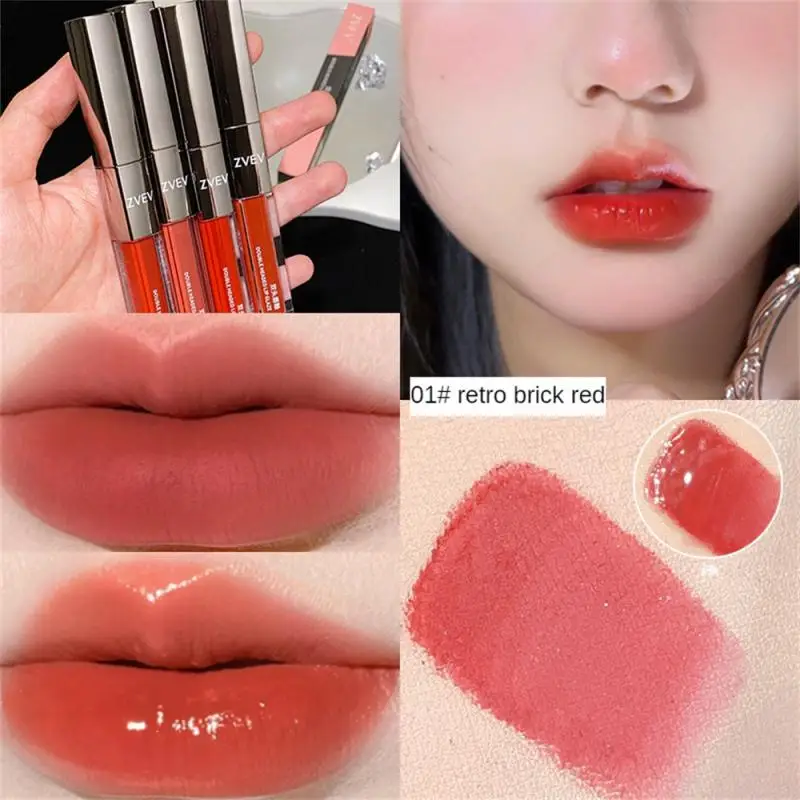 Doppelkopf Lip gloss sexy rote Lippen Make-up Lippen Schlamm Spiegel Wasser glanz transparente Lippen glasur matte Lippenstift koreanische Kosmetik