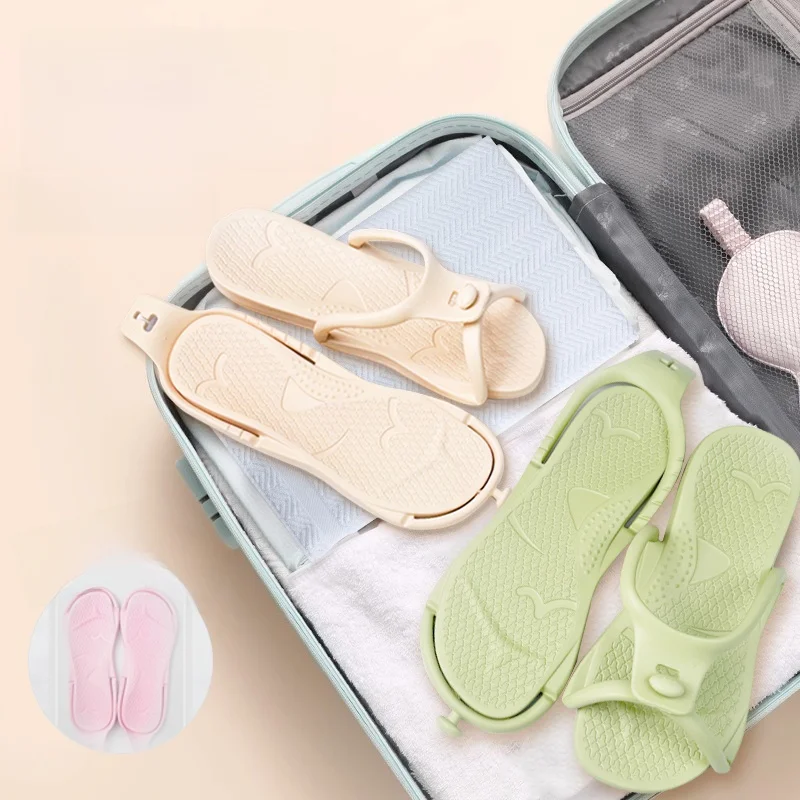

Portable Folding Slippers Travel Anti-Slip Beach Shoes Ultra-Light Swimming Women's Bathroom Bathing Travel Essentials