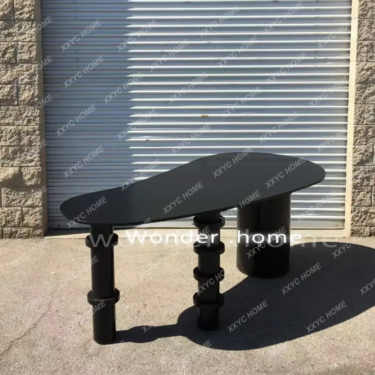 

Medieval solid wood special-shaped dining table home study desk creative simple oval