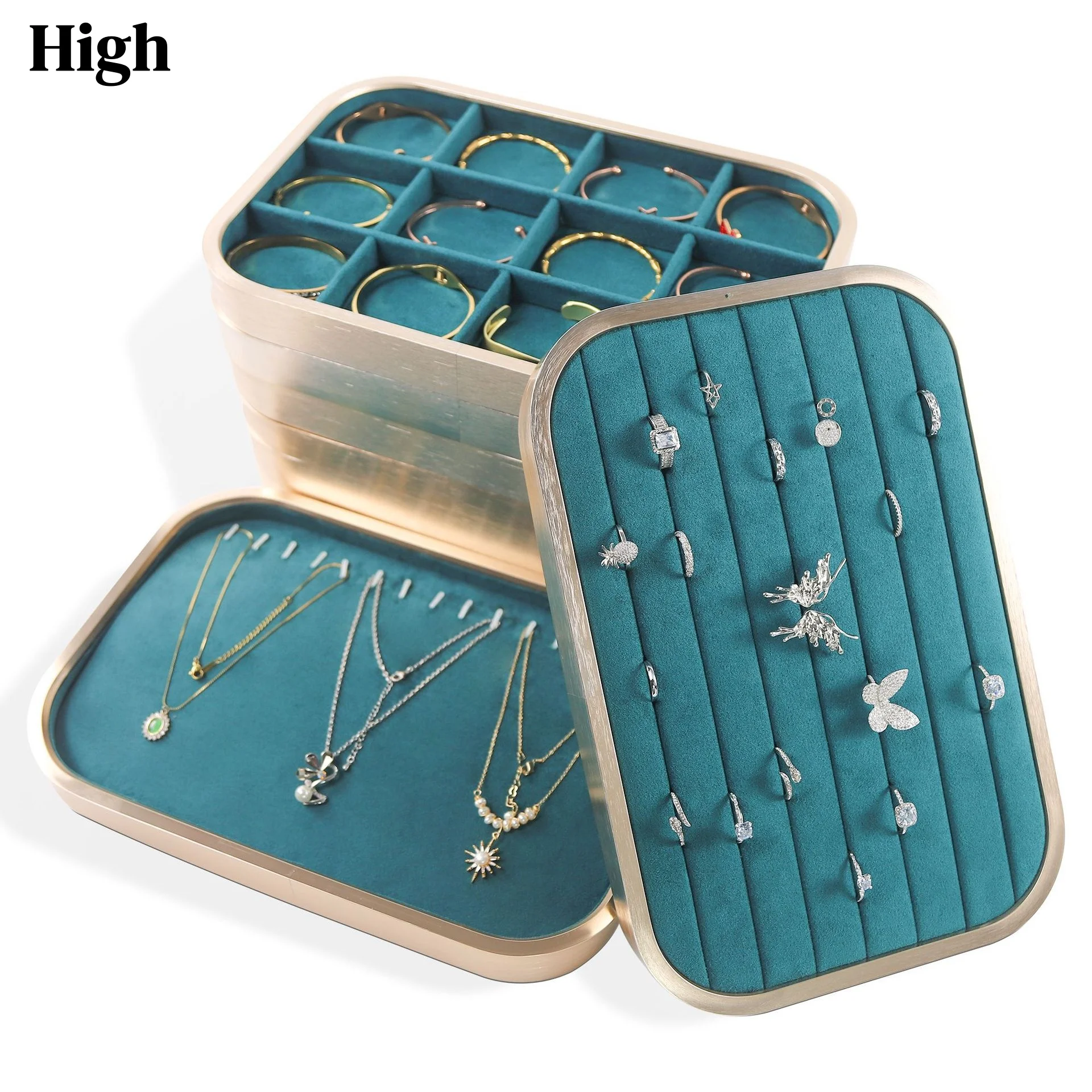

Pendant Holder Elegant Jewelry Box Stackable Display Showcase Plate for Necklace