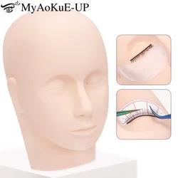 1pcs Training Lash Mannequin Head For Practice Grafting Eyelash Extension Doll Face Silicone Model Head Makeup Tool Supplies