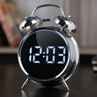 Large Volume Alarm Clock Bedroom Special Strong Wake Up Clock Students with Metal Bell Rings Simple Household Desktop Decoration