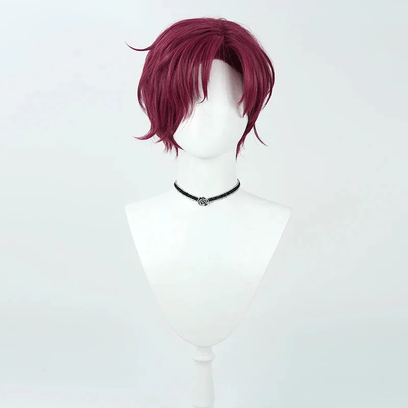 

NewCharisma House Tendo Amahiko Cosplay Wig Short Burgundy Heat Resistant Synthetic Hair for Halloween costume Party Role Play20