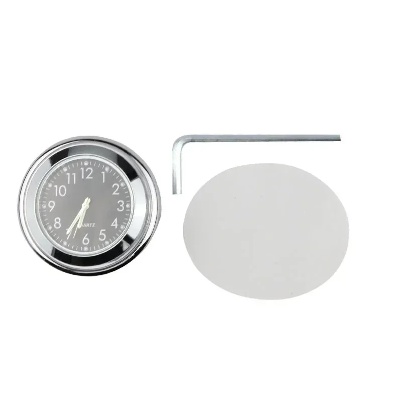 Universal 7/8" Waterproof Chrome Motorcycle Bike Handlebar Mount Quartz Clock Watch Aluminum Luminous Clock Moto Black Accessori image 4