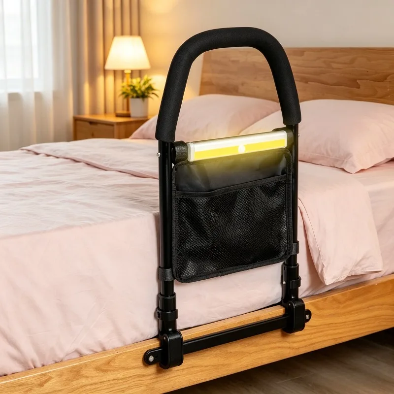No-Drill Bedside Handle, Elderly Anti-Fall Bed Rail, Pregnancy Stand-Up Assist Handle, Compact Home Bedside Support
