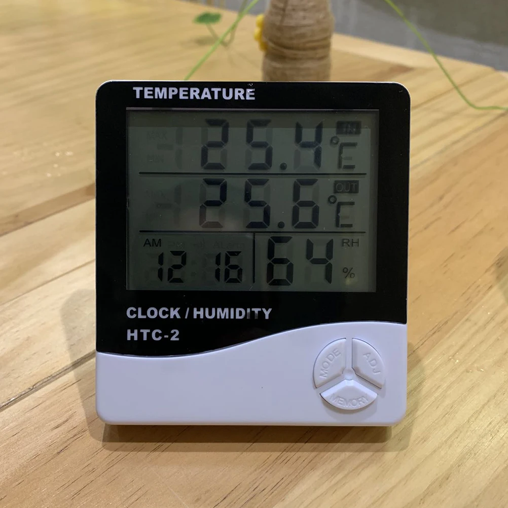 

Digital Temperature Humidity Meter Alarm Clock Thermometer Hygrometer Bedroom Home Desktop Lightweight Multifunctional