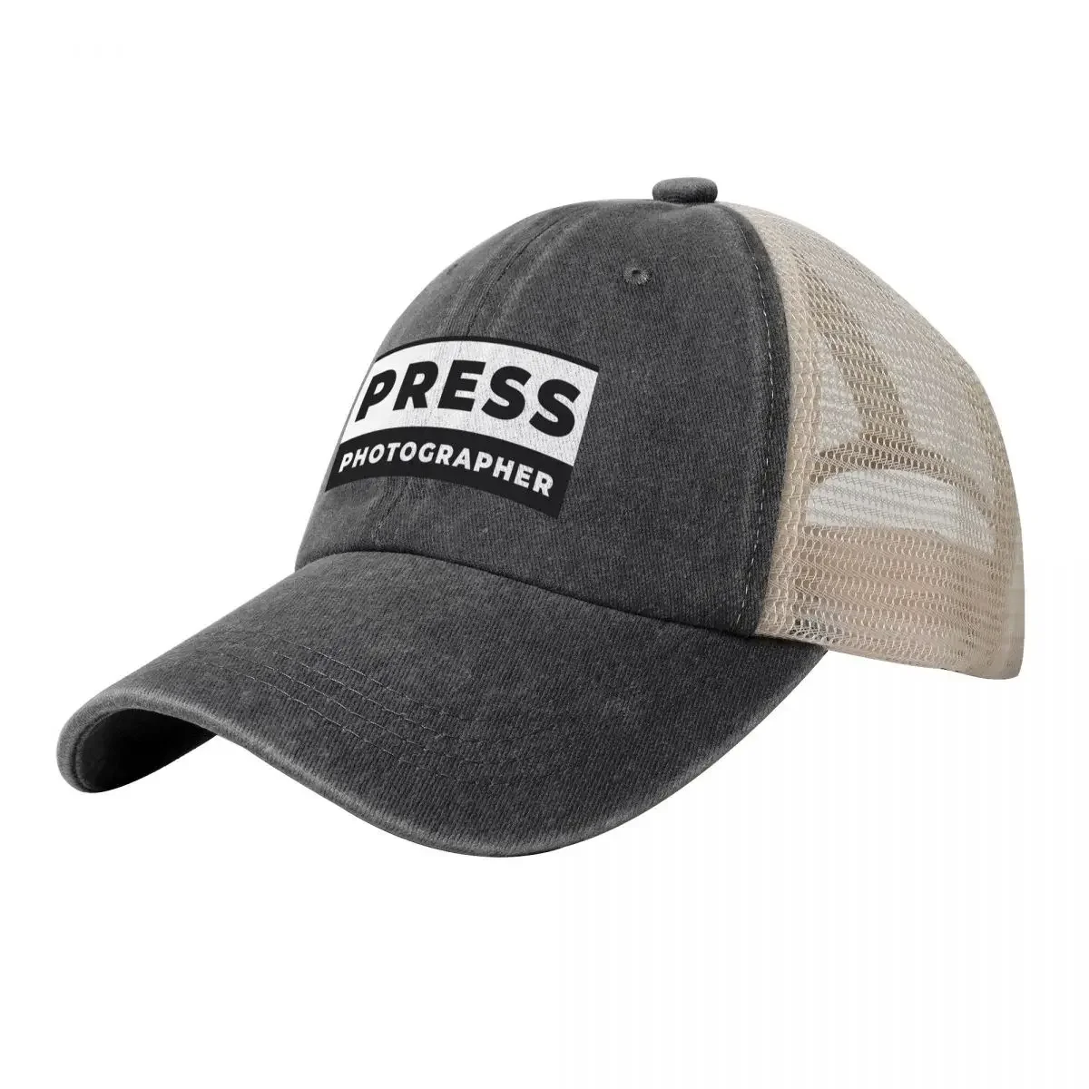 Press Photographer ID Cowboy Mesh Baseball Cap Hip Hop Beach Bag Hats Man Women's