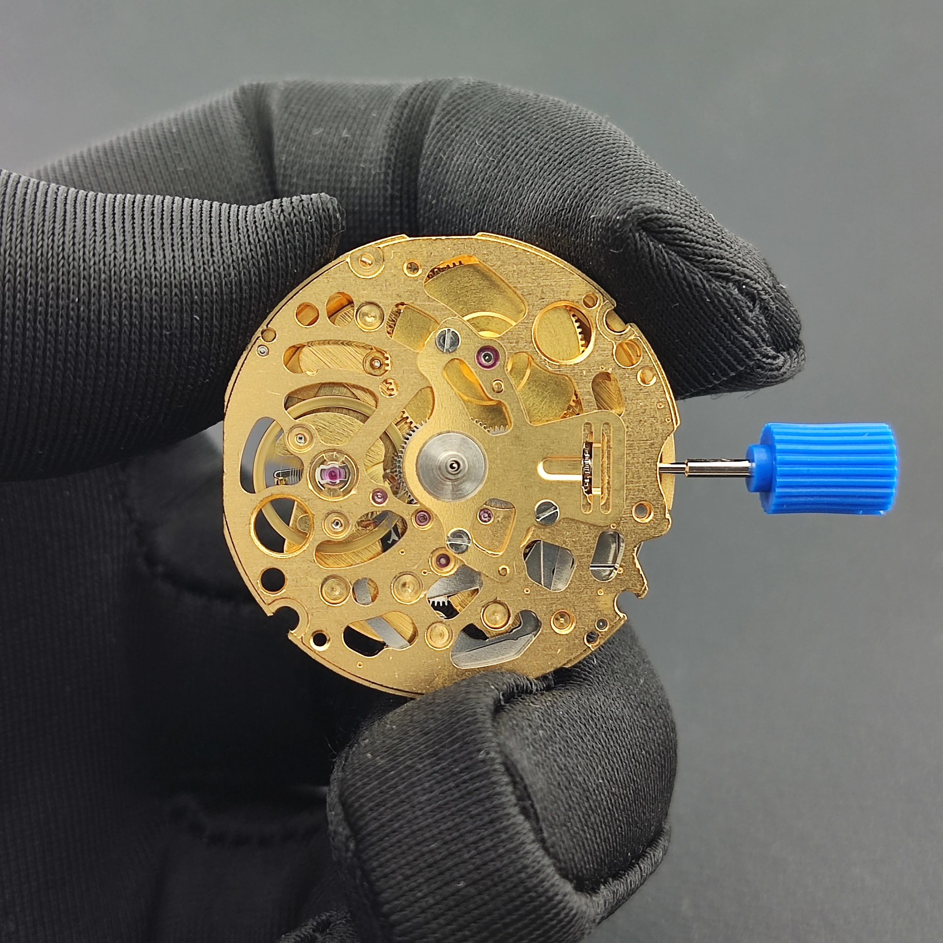 Gerakan NH71 Gerakan Otomatis Mekanis Kerangka Emas 24 Permata Ketepatan Tinggi Timekeeping 3 Tangan Gerakan Jam Tangan NH71A