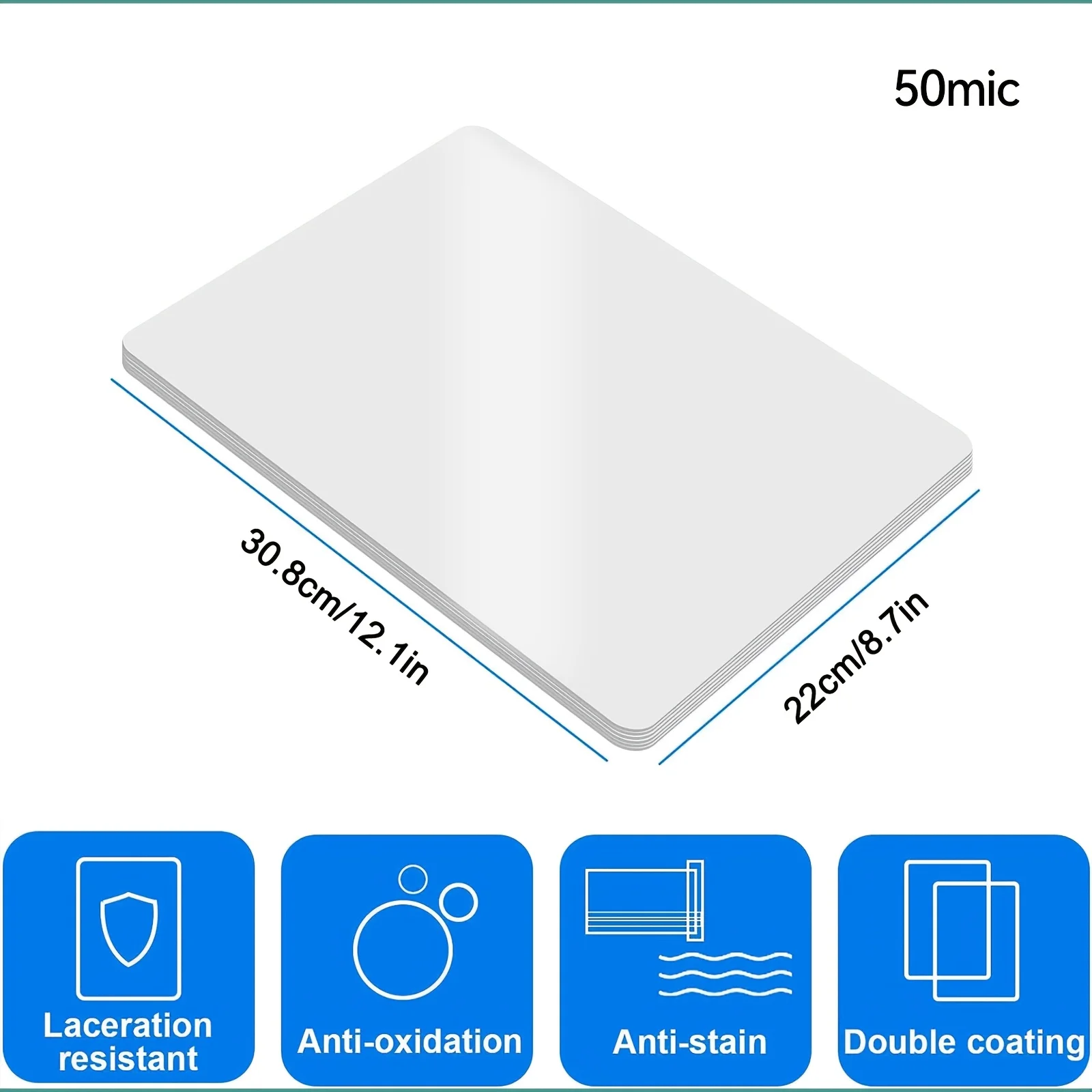 Paquete de 100 hojas de laminación A4, bolsas de laminación térmica de 8,7x12,1 pulgadas, película laminadora de 50 micrófonos de espesor