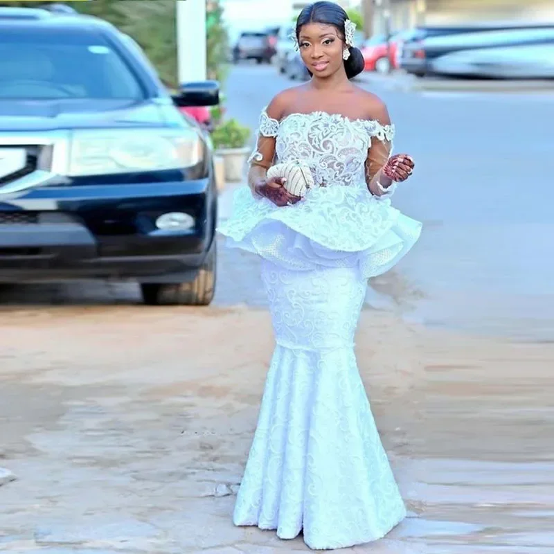 

Luxurious Mermaid Lace Bead Decoration Decal Women's Wedding Dress 2026 Sexy Off The Shoulder Dance Party Bridal Gown Customized