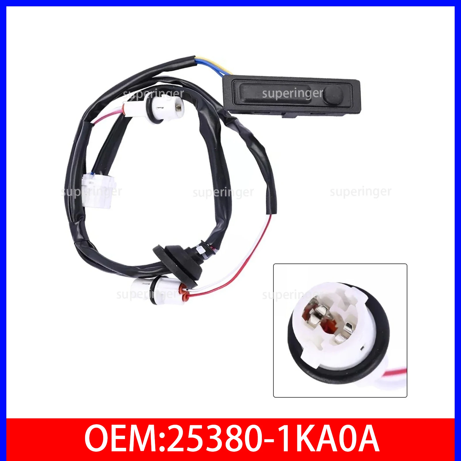 

25380-1KA0A 253801KA0A Tailgate Release Switch Rubber Trunk Lid Opener Tailgate Release Switch Fit For Nissan For Juke 2011-2017