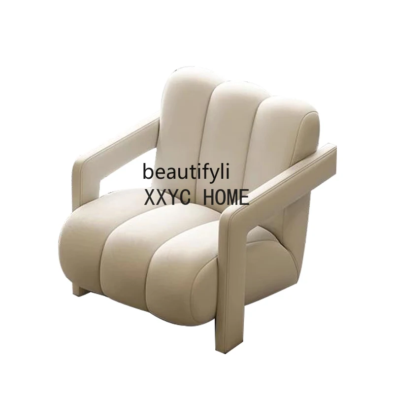 Cream Style Armchair Balcony Leisure Bedroom Lazy Sofa Reading Area Apartment Small Sofa