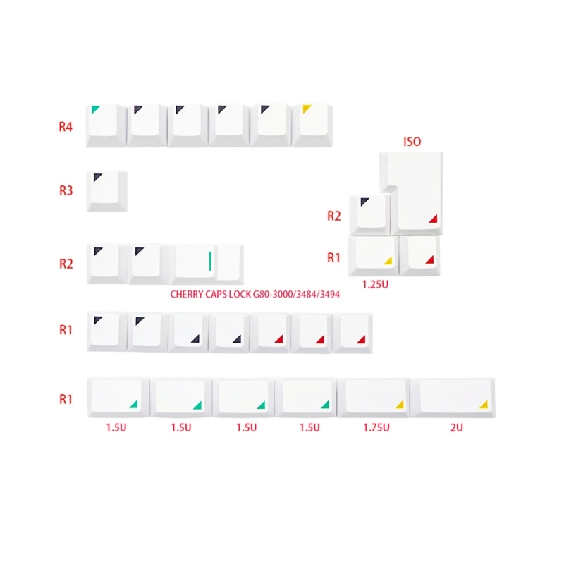 

131 клавиша Cherry PBT для набора колпачков для клавиш Механические колпачки с геометрией DYE-SUB